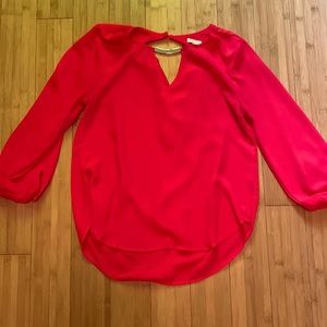 Red top with open back